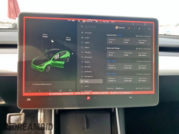 2020 Tesla Model 3 Standard Range Plus z VIN 5YJ3E1EA6LF662676, wystawiony jako Copart lot #47021855 z przebiegiem 58 834 mil mil oraz Czysty tytuł • Clean title. Historia ofert i sprzedaży dostępna na DreamBid. Obrazek 9.