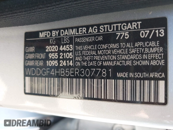 2014 Mercedes-Benz C 250 Sport with VIN WDDGF4HB5ER307781, listed as a IAAI auction lot 42223138 with 186,457 mi miles and . Bid and sale history available at DreamBid. Image 9.