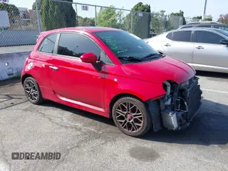 2015 FIAT 500 Abarth with VIN 3C3CFFFH6FT733228, listed as a IAAI auction lot 41916614 with 104,933 mi miles. Bid and sale history available at carsss.com. Image 1.