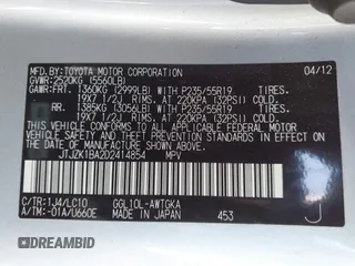 2013 Lexus RX 350 with VIN JTJZK1BA2D2414854, listed as a IAAI auction lot 41862052 with 182,187 mi miles and . Bid and sale history available at DreamBid. Image 9.