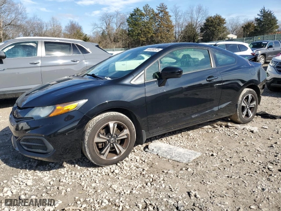 2015 Honda Civic Coupe EX with VIN 2HGFG3A8XFH524273, listed as a Copart auction lot 44486575 with 155,798 mi miles and Salvage Title. Bid and sale history available at carsss.com. Image 1.