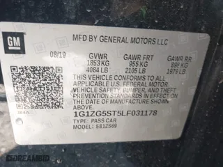 2020 Chevrolet Malibu RS with VIN 1G1ZG5ST5LF031178, listed as a IAAI auction lot 41765334 with 102,168 mi miles. Bid and sale history available at carsss.com. Image 9.