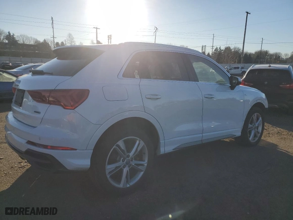 2020 Audi Q3 S line Premium Plus with VIN WA1EECF3XL1125347, listed as a Copart auction lot 42769355 with 44,501 mi miles and Salvage Title. Bid and sale history available at carsss.com. Image 3.