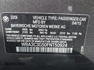 2015 BMW 3 Series 320i xDrive с VIN WBA3C3G50FNT50924, выставлен на аукционе IAAI как лот 42084473 с пробегом Не указан миль и . История ставок и продаж доступна на DreamBid. Изображение 9.