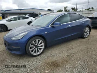 2018 Tesla Model 3 Long Range Battery with VIN 5YJ3E1EA3JF024835, listed as a Copart auction lot 53510345 with 197,560 mi miles and Salvage Title. Bid and sale history available at DreamBid. Image 1.