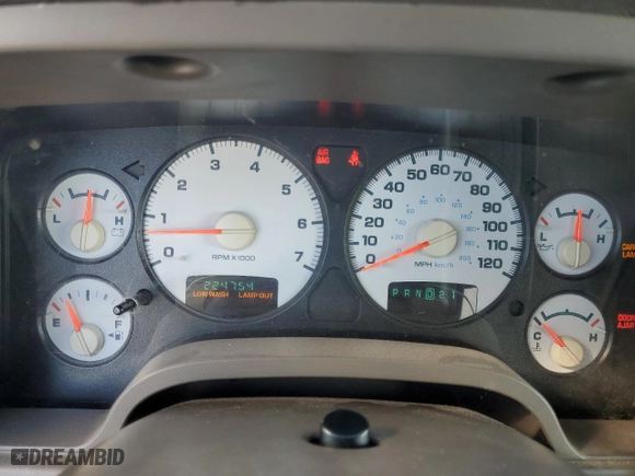 2004 Dodge Ram 1500 SLT with VIN 1D7HU18D24S653093, listed as a Copart auction lot 45113365 with 224,754 mi miles and Salvage Title. Bid and sale history available at carsss.com. Image 9.