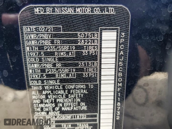 2021 Infiniti QX50 Essential z VIN 3PCAJ5CB0MF118732, wystawiony jako Copart lot #43972565 z przebiegiem 29 402 mil mil oraz Szkoda całkowita • Salvage title. Historia ofert i sprzedaży dostępna na DreamBid. Obrazek 13.