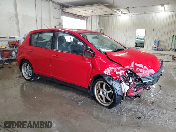 2008 Nissan Versa S with VIN 3N1BC13E28L403735, listed as a Copart auction lot 62220145 with 287,883 mi miles and Salvage title. Bid and sale history available at DreamBid. Image 4.