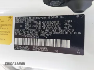 2008 Lexus RX 350 with VIN 2T2GK31U68C041578, listed as a IAAI auction lot 42257453 with 187,793 mi miles and . Bid and sale history available at DreamBid. Image 9.