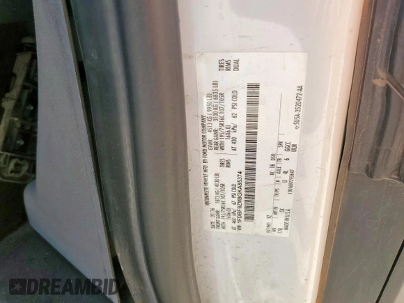 2016 Ford Transit с VIN 1FDBF9ZM8GKA85374, выставлен на аукционе Copart как лот 56703505 с пробегом 126 961 миль миль и Чистый • Clean title. История ставок и продаж доступна на DreamBid. Изображение 12.