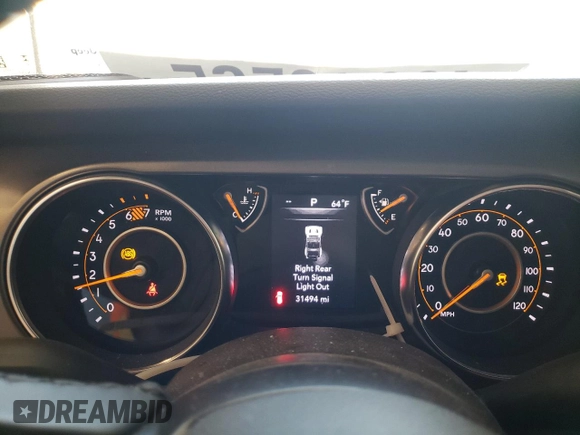 2023 Jeep Wrangler Sport S with VIN 1C4HJXDG3PW635415, listed as a Copart auction lot 48016565 with 31,494 mi miles and Salvage Title. Bid and sale history available at DreamBid. Image 9.