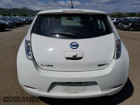 2015 Nissan LEAF SV with VIN 1N4AZ0CP4FC317702, listed as a Copart auction lot 54688805 with 80,491 mi miles and Salvage Title. Bid and sale history available at carsss.com. Image 6.