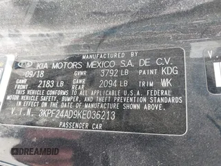 2019 Kia Forte LXS with VIN 3KPF24AD9KE036213, listed as a IAAI auction lot 42150716 with 163,844 mi miles and . Bid and sale history available at DreamBid. Image 9.
