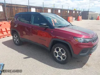 2022 Jeep Compass Trailhawk with VIN 3C4NJDDB6NT208321, listed as a IAAI auction lot 42097807 with 53,069 mi miles. Bid and sale history available at carsss.com. Image 1.