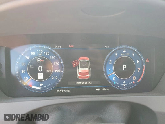2020 Jaguar F-Pace SVR with VIN SADCZ2EE8LA620388, listed as a Copart auction lot 65522375 with 92,807 mi miles and Salvage title. Bid and sale history available at DreamBid. Image 9.