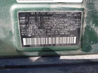 2011 Subaru Outback Limited Power Moon with VIN 4S4BRBKC4B3428412, listed as a IAAI auction lot 42790793 with 151,959 mi miles and . Bid and sale history available at DreamBid. Image 9.