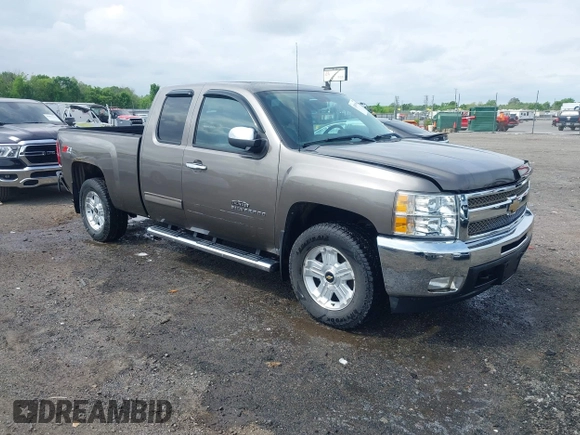 2012 Chevrolet Silverado 1500 LT with VIN 1GCRKSE77CZ197333, listed as a IAAI auction lot 42081096 with 104,928 mi miles and . Bid and sale history available at DreamBid. Image 1.