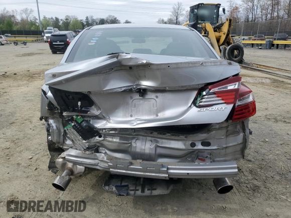 2017 Honda Accord Sedan Sport with VIN 1HGCR2F5XHA070758, listed as a Copart auction lot 51325635 with 43,465 mi miles and Salvage Title. Bid and sale history available at carsss.com. Image 6.
