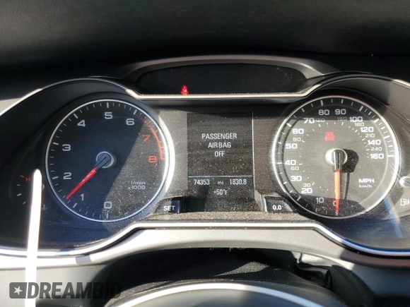 2013 Audi A4 Prestige with VIN WAUMFAFL3DN018389, listed as a Copart auction lot 80709084 with 74,353 mi miles and Salvage Title. Bid and sale history available at carsss.com. Image 9.