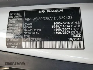 2019 Mercedes-Benz Metris Cargo z VIN WD3PG2EA1K3539438, wystawiony jako Copart lot #86513684 z przebiegiem 66 429 mil mil oraz Szkody całkowita. Historia ofert i sprzedaży dostępna na DreamBid. Obrazek 14.
