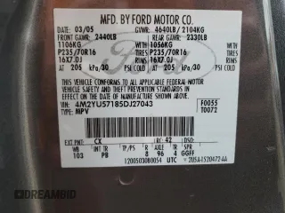 2005 Mercury Mariner Luxury z VIN 4M2YU57185DJ27043, wystawiony jako Copart lot #52980555 z przebiegiem 152 406 mil mil oraz Szkoda całkowita • Salvage title. Historia ofert i sprzedaży dostępna na DreamBid. Obrazek 12.