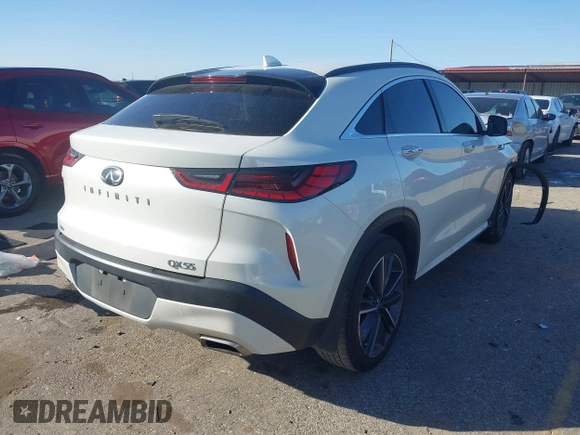 2023 Infiniti QX55 Luxe z VIN 3PCAJ5JR7PF109627, wystawiony jako IAAI lot #41213605 z przebiegiem 16 561 mil mil oraz . Historia ofert i sprzedaży dostępna na DreamBid. Obrazek 4.