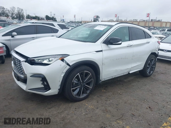 2024 Infiniti QX55 Luxe with VIN 3PCAJ5JR1RF110064, listed as a IAAI auction lot 41562972 with 4,163 mi miles and . Bid and sale history available at DreamBid. Image 18.