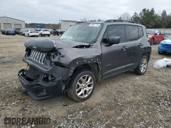 2016 Jeep Renegade Latitude with VIN ZACCJBBT6GPD71018, listed as a Copart auction lot 46037715 with 107,476 mi miles and Salvage Title. Bid and sale history available at carsss.com. Image 1.