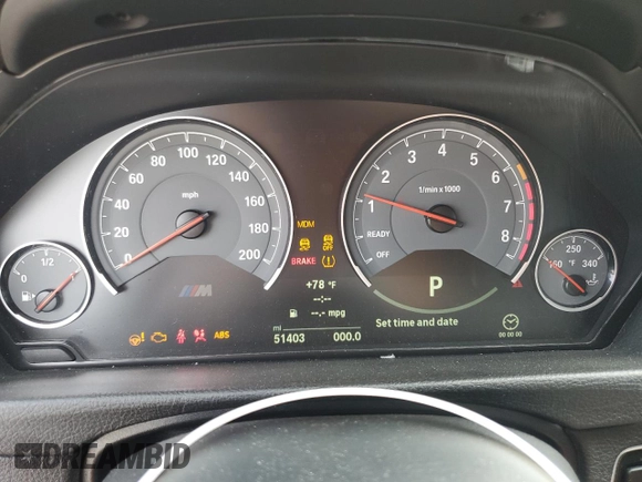 2015 BMW M4 with VIN WBS3R9C51FK334817, listed as a Copart auction lot 53521564 with 51,403 mi miles. Bid and sale history available at carsss.com. Image 9.