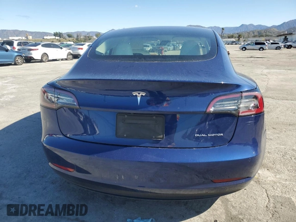 2022 Tesla Model 3 Long Range with VIN 5YJ3E1EB2NF243381, listed as a Copart auction lot 48917265 with 25,865 mi miles and Salvage Title. Bid and sale history available at DreamBid. Image 6.