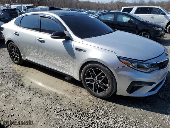 2019 Kia Optima SX with VIN 5XXGW4L21KG332225, listed as a Copart auction lot 43722525 with 46,015 mi miles and Salvage Title. Bid and sale history available at carsss.com. Image 4.