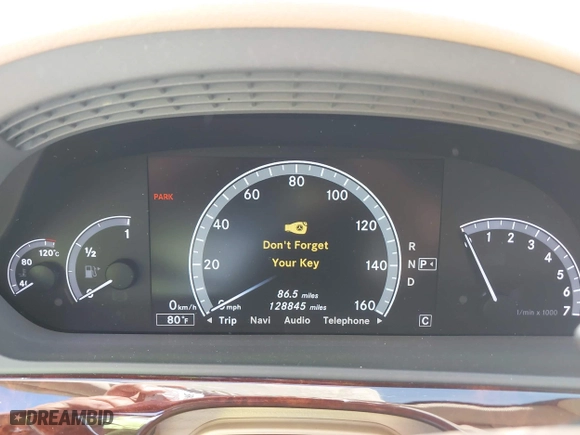 2010 Mercedes-Benz S-Class S 550 with VIN WDDNG7BB9AA348096, listed as a IAAI auction lot 41865468 with 128,845 mi miles. Bid and sale history available at carsss.com. Image 7.