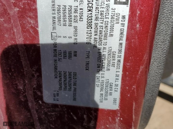 2008 Chevrolet Silverado 1500 LTZ with VIN 3GCEK13338G137016, listed as a Copart auction lot 46698075 with 147,996 mi miles and Salvage Title. Bid and sale history available at carsss.com. Image 14.