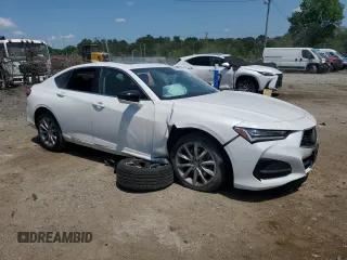 2021 Acura TLX with VIN 19UUB5F35MA003021, listed as a Copart auction lot 62296345 with 46,078 mi miles and Salvage title. Bid and sale history available at DreamBid. Image 4.