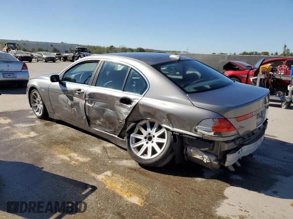 2004 BMW 7 Series 745i with VIN WBAGL63434DP72026, listed as a Copart auction lot 50003505 with 135,202 mi miles and Salvage Title. Bid and sale history available at DreamBid. Image 2.
