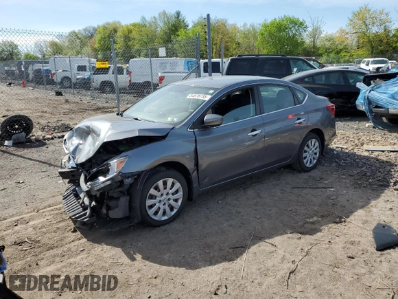 2017 Nissan Sentra SV with VIN 3N1AB7AP2HL707427, listed as a Copart auction lot 54878735 with 86,992 mi miles and Salvage Title. Bid and sale history available at DreamBid. Image 1.