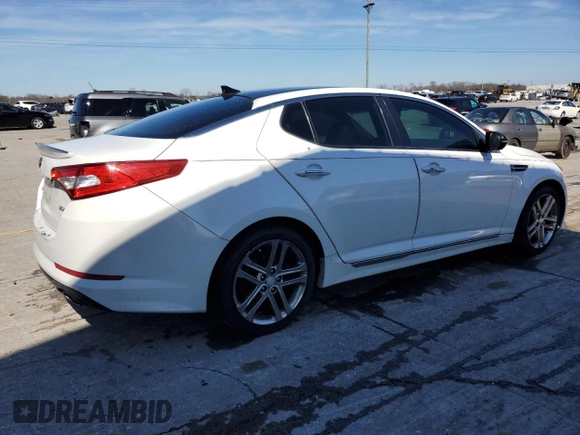 2013 Kia Optima SX with VIN 5XXGR4A64DG216873, listed as a Copart auction lot 50030885 with 189,226 mi miles and Salvage Title. Bid and sale history available at carsss.com. Image 3.