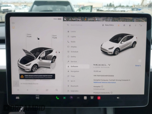 2024 Tesla Model Y with VIN 7SAYGDED4RF055859, listed as a IAAI auction lot 42201099 with 17,373 mi miles and . Bid and sale history available at DreamBid. Image 7.