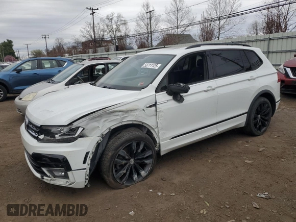 2021 Volkswagen Tiguan SE with VIN 3VV2B7AX8MM021965, listed as a Copart auction lot 53711125 with 59,554 mi miles and Salvage Title. Bid and sale history available at DreamBid. Image 1.