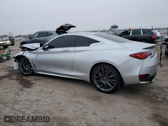 2017 Infiniti Q60 Red Sport 400 with VIN JN1FV7ELXHM701983, listed as a Copart auction lot 84379614 with 44,784 mi miles and Salvage title. Bid and sale history available at DreamBid. Image 2.