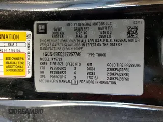 2015 Chevrolet Silverado 1500 LT with VIN 1GCNKREC3FZ257746, listed as a Copart auction lot 46103115 with 61,192 mi miles and Salvage Title. Bid and sale history available at carsss.com. Image 14.
