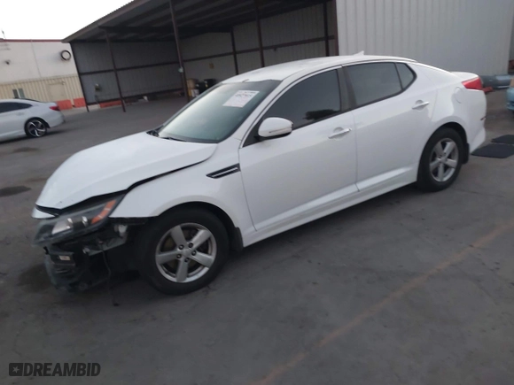 2014 Kia Optima LX with VIN 5XXGM4A71EG282032, listed as a IAAI auction lot 40927015 with 117,746 mi miles. Bid and sale history available at carsss.com. Image 18.
