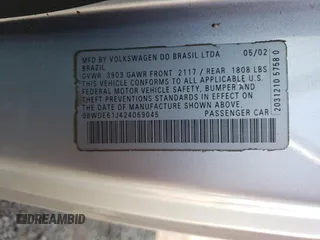 2002 Volkswagen GTI z VIN 9BWDE61J424069045, wystawiony jako Copart lot #67690134 z przebiegiem 185 701 mil mil oraz Nie do naprawy • Non repairable. Historia ofert i sprzedaży dostępna na DreamBid. Obrazek 13.
