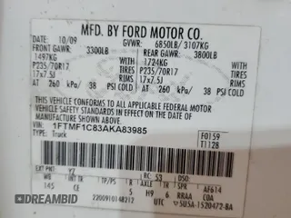 2010 Ford F-150 XL with VIN 1FTMF1C83AKA83985, listed as a Copart auction lot 44575155 with 315,277 mi miles and Salvage Title. Bid and sale history available at carsss.com. Image 12.