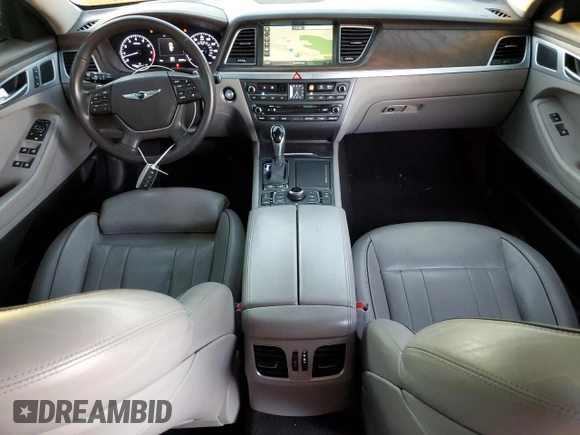 2017 Genesis G80 Ultimate with VIN KMHGN4JFXHU180517, listed as a Copart auction lot 80108534 with 88,874 mi miles and Salvage Title. Bid and sale history available at DreamBid. Image 8.