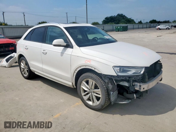 2017 Audi Q3 Premium with VIN WA1BCCFS4HR014916, listed as a Copart auction lot 57602295 with 92,348 mi miles and Salvage title. Bid and sale history available at DreamBid. Image 4.