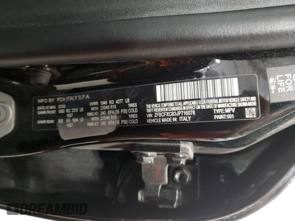 2018 FIAT 500X Urbana Edition with VIN ZFBCFXCB3JP716078, listed as a Copart auction lot 87420744 with 49,733 mi miles and Salvage Title. Bid and sale history available at carsss.com. Image 13.