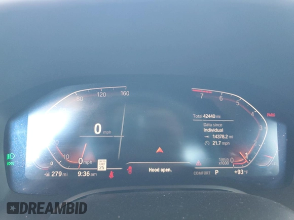 2020 BMW 8 Series 840i with VIN WBAGV2C09LCD92695, listed as a Copart auction lot 73230034 with 42,440 mi miles and Salvage title. Bid and sale history available at DreamBid. Image 9.