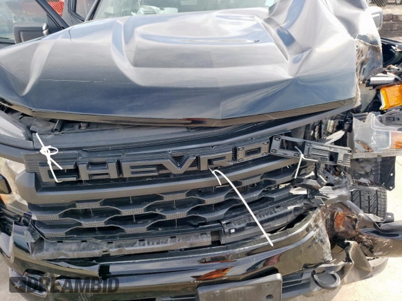 2024 Chevrolet Silverado 1500 Custom with VIN 3GCPABEK0RG245584, listed as a Copart auction lot 50540105 with 43,937 mi miles and Salvage Title. Bid and sale history available at DreamBid. Image 12.
