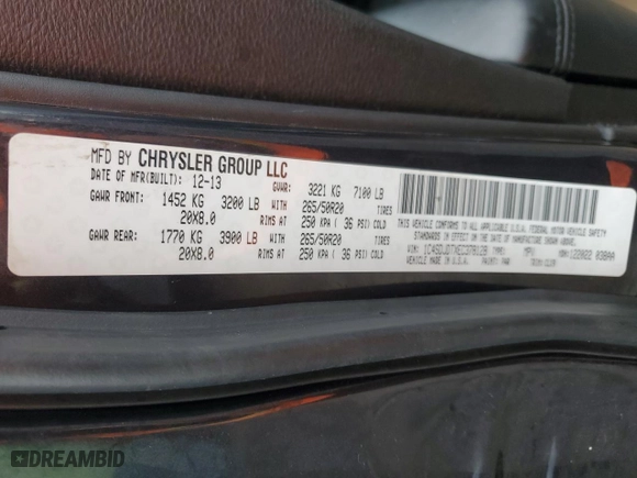 2014 Dodge Durango Limited with VIN 1C4SDJDTXEC378128, listed as a Copart auction lot 84163664 with 132,131 mi miles and Salvage Title. Bid and sale history available at carsss.com. Image 13.